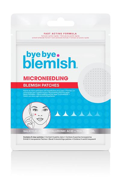 Bye Bye Blemish microneedling blemish patches in sealed packaging, designed for fast acne treatment.